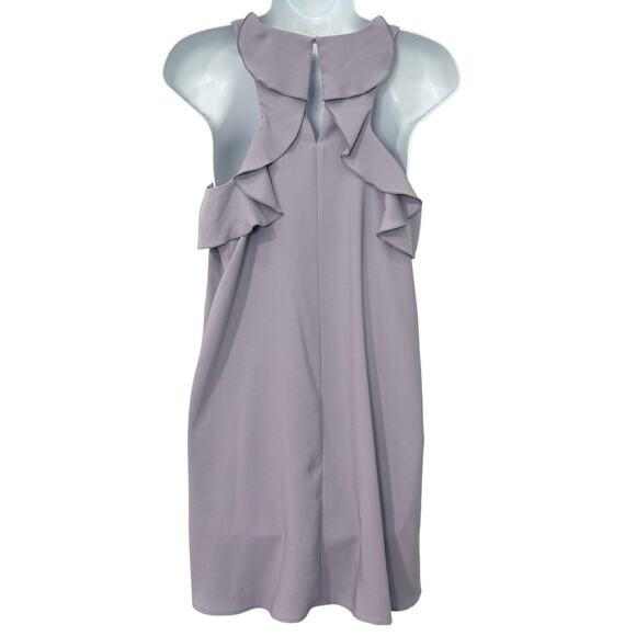 LOFT Lilac Purple Ruffle Racerback Sleeveless Swing Mini Dress size XS Petite - Picture 1 of 10